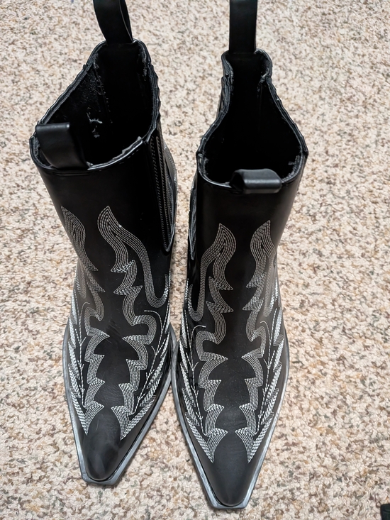 ASOS Shoes - ASOS Black Western Embroidered Pointed Toe Ankle Boots